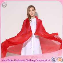 2017 ladies customized solid red color latest design plain stole shawls scarfs